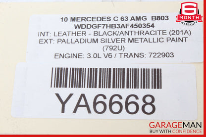 08-14 Mercedes W204 C63 AMG C300 Sedan Left Side Roof Curtain Airbag Air Bag OEM