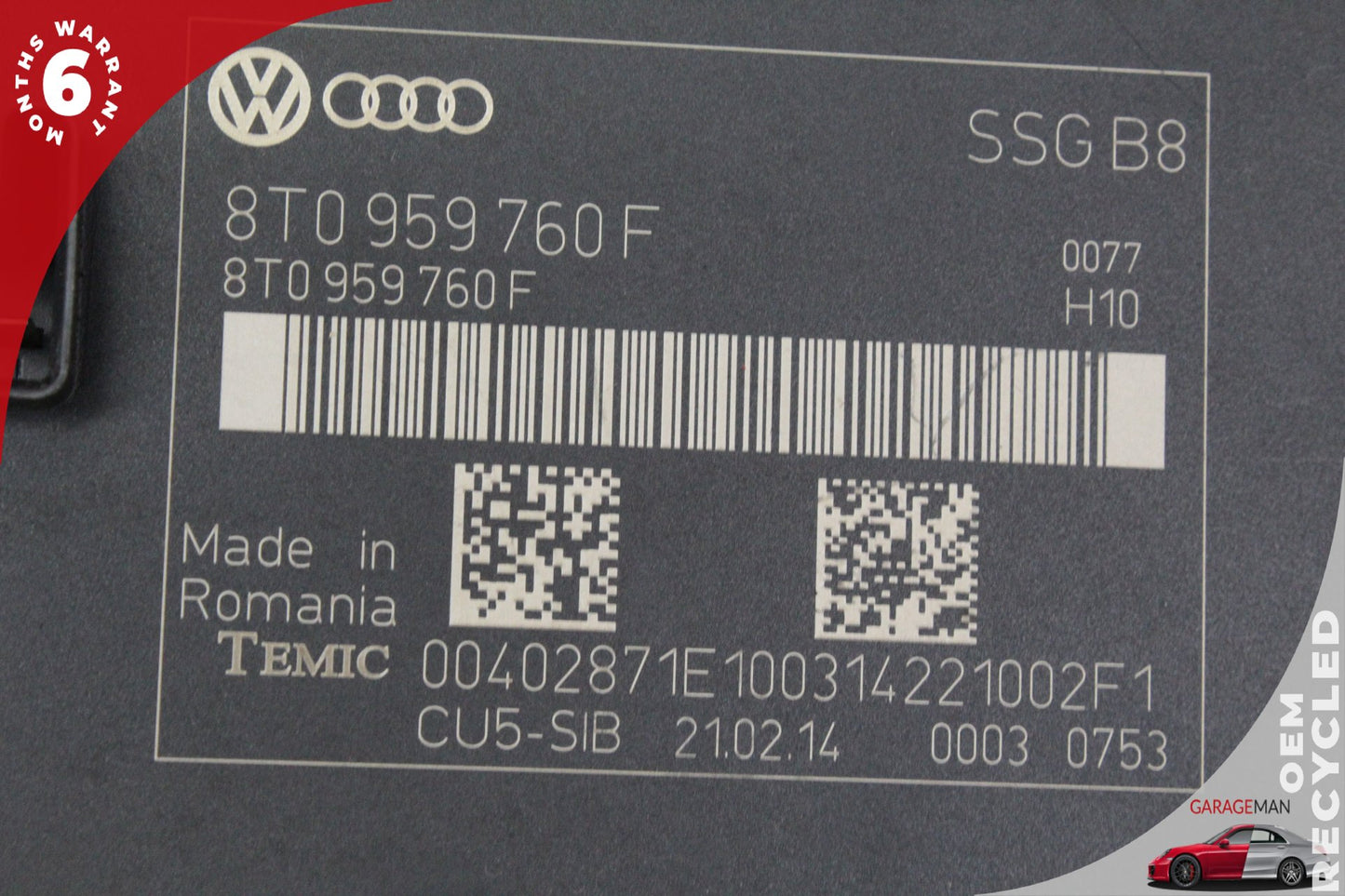 2013-2017 Audi RS5 A5 S5 Front Left or Right Seat Control Module 8T0959760F OEM