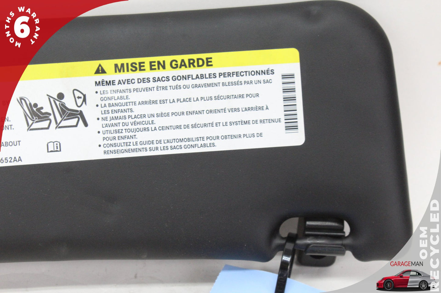 2012-2017 Fiat 500e Front Left Driver Side Sun Visor Shade 04680652AA OEM