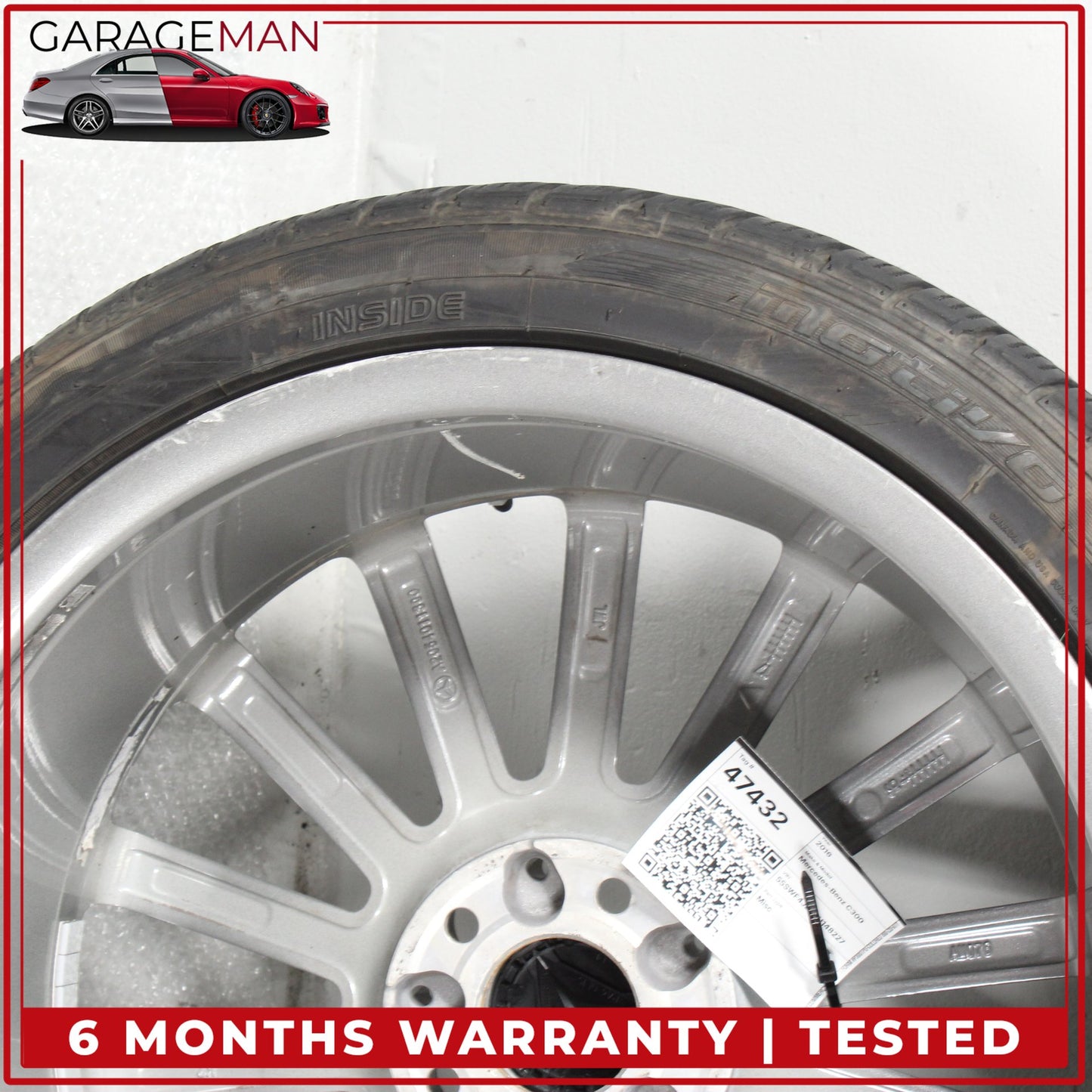 2015-2023 Mercedes W205 C300 Front Side Wheel Rim w/ Tire 7.5JX19H2 ET44 OEM