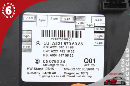 07-09 Mercedes-Benz S550 W221 Right Rear Door Control Module 2218706986 OEM