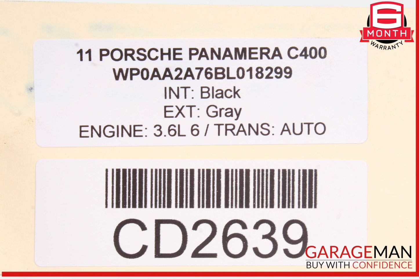 11-16 Porsche Panamera 970 3.6L RWD Automatic Transmission Complete OEM