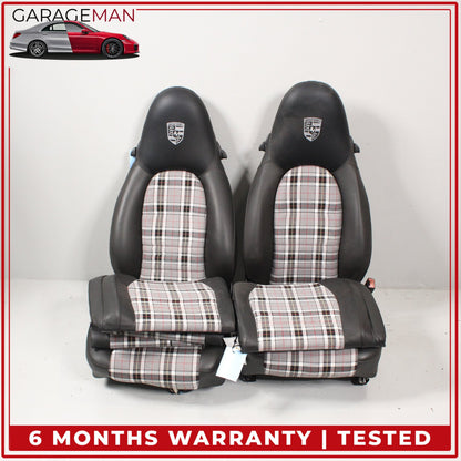1999-2005 Porsche 911 Front Seat & Rear Cushion Pepita Style Fully Automatic OEM