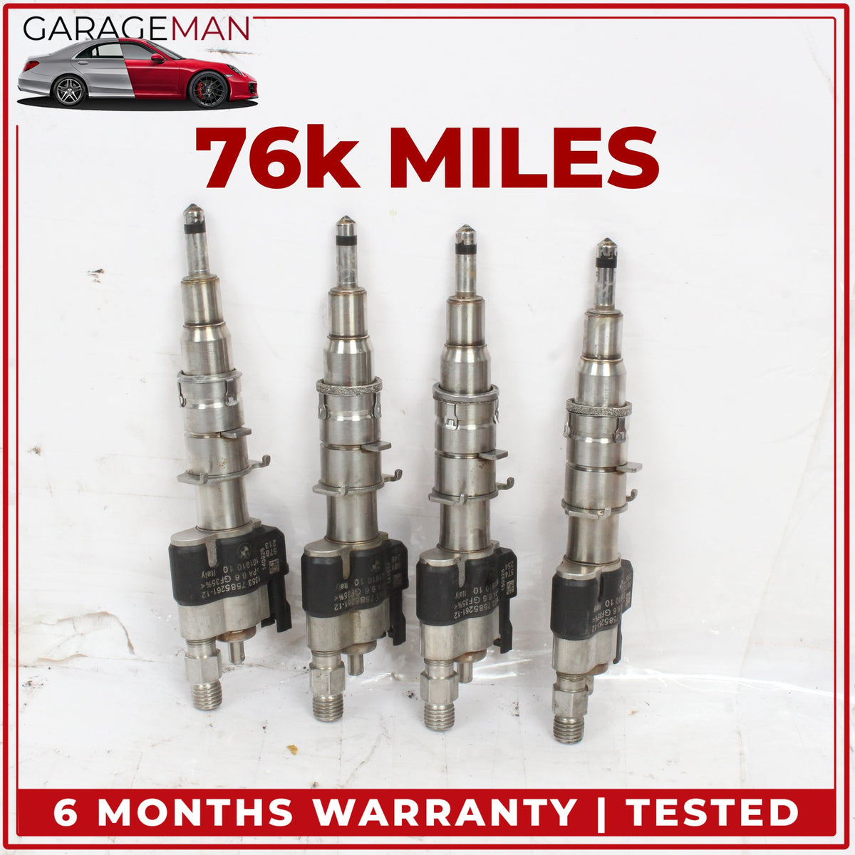 2007-2016 BMW 650i 750i N54/N63 Engine Motor Fuel Injector Set of 4 Index-12 OEM