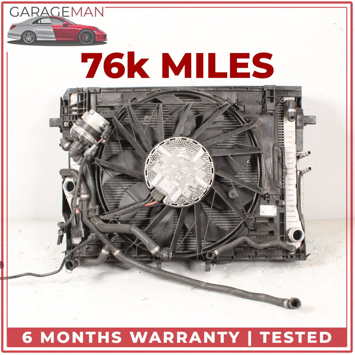 2012-2019 BMW 650i F13 Engine Radiator Cooling Fan Motor Assembly OEM