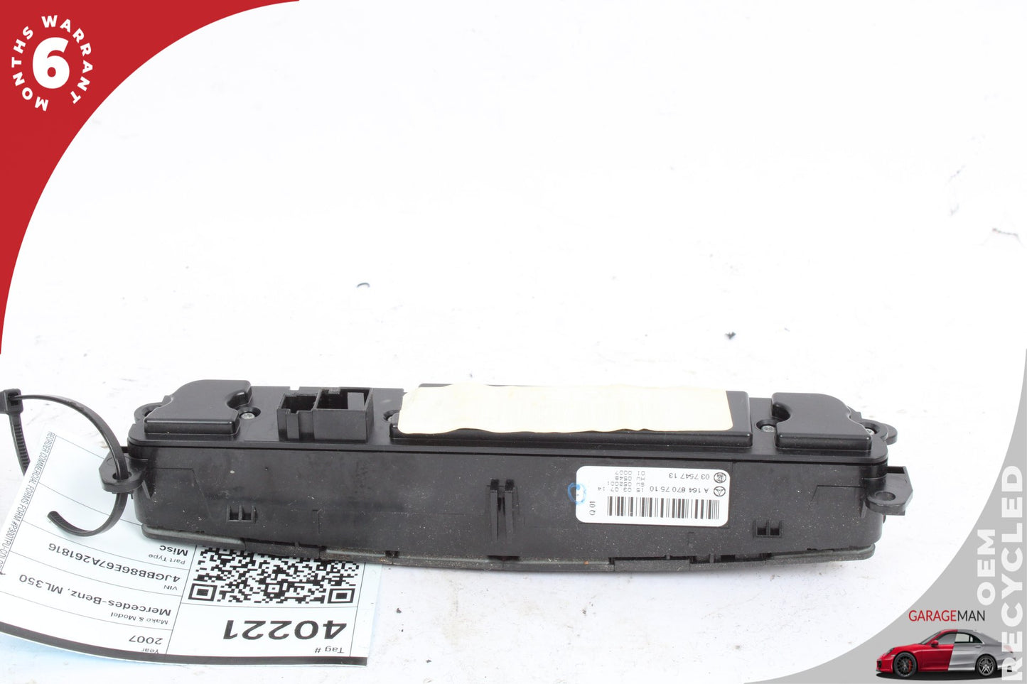 2006-2012 Mercedes W164 ML350 Hazard Switch Control Panel 1648707510 OEM