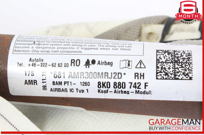 Audi S4 Roof Curtain Air Bag Right Passenger Side 8K0880742F OEM