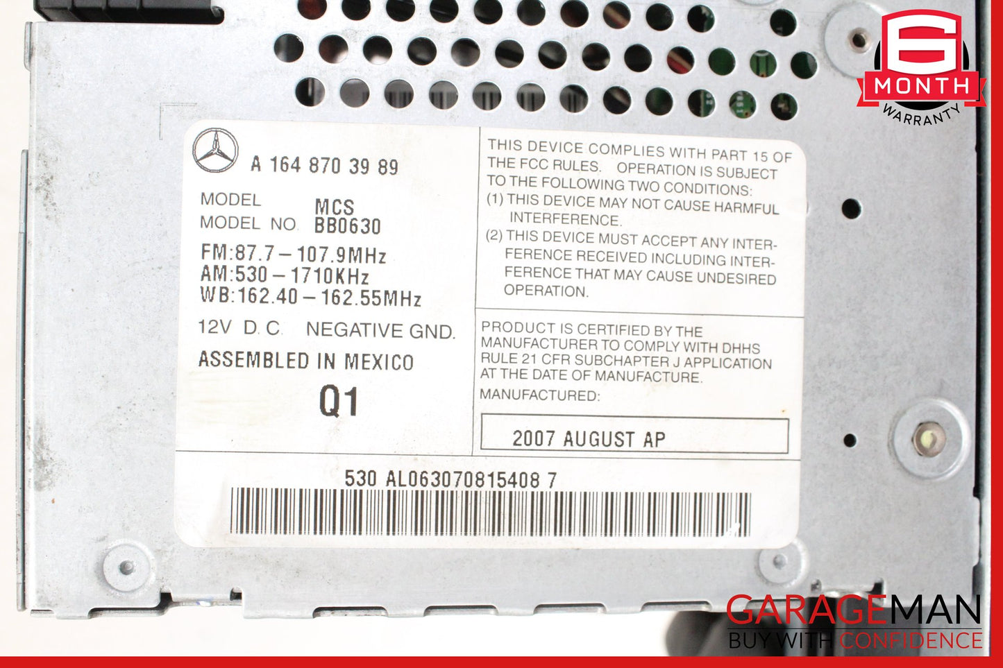 06-08 Mercedes ML350 W164 Navigation Radio Head Unit 1648703989