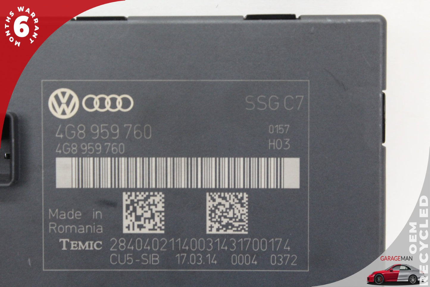 2012-2018 Audi A6 Front Left Driver Side Seat Control Module Unit 4G8959760 OEM