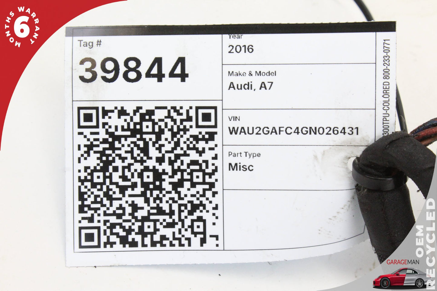 2015-2019 Audi A7 Hatchback Fuel Injector Wiring Harness 06E971627AG OEM