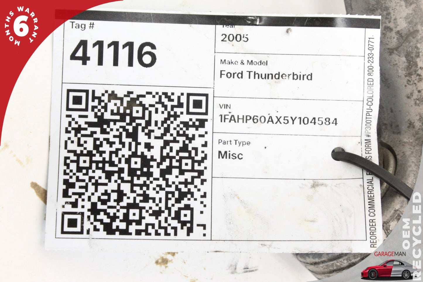 2000-2006 Ford Thunderbird Rear Right Side Upper Control Arm 6W4Z5500AB OEM