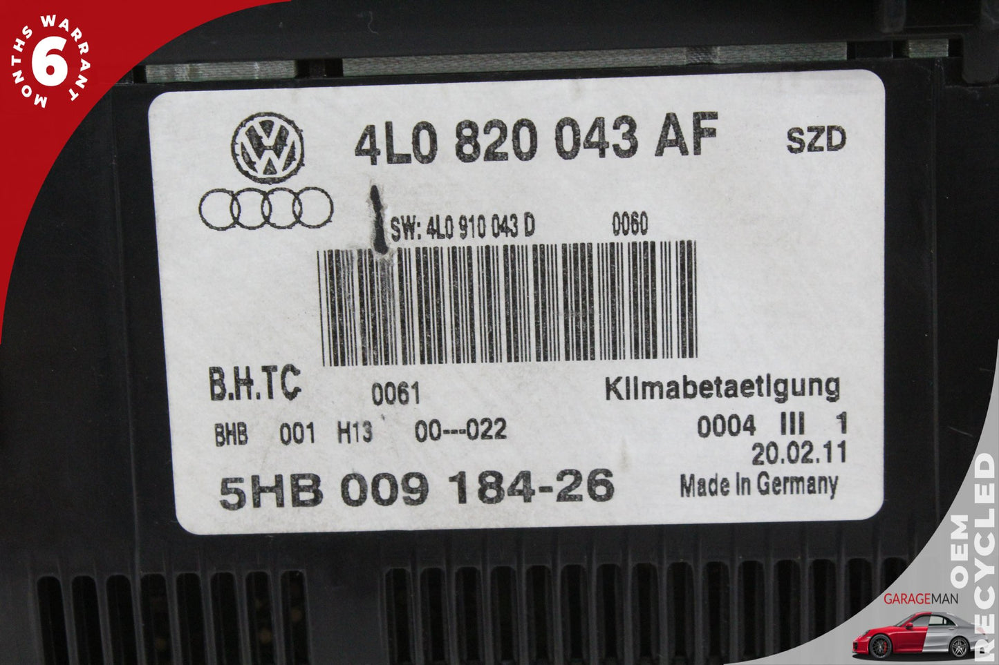 2010-2015 Audi Q7 SUV Front AC Temperature Climate Control Panel 4L0820043AF OEM