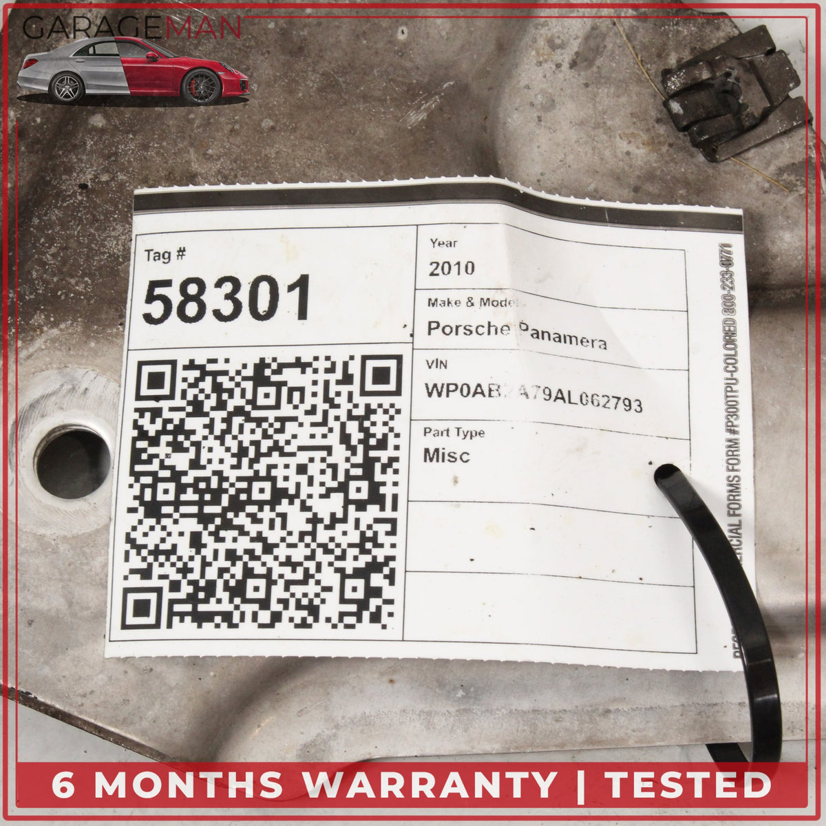 2010-2016 Porsche Panamera 970 Front Crossmember Reinforcement Mount Plate OEM
