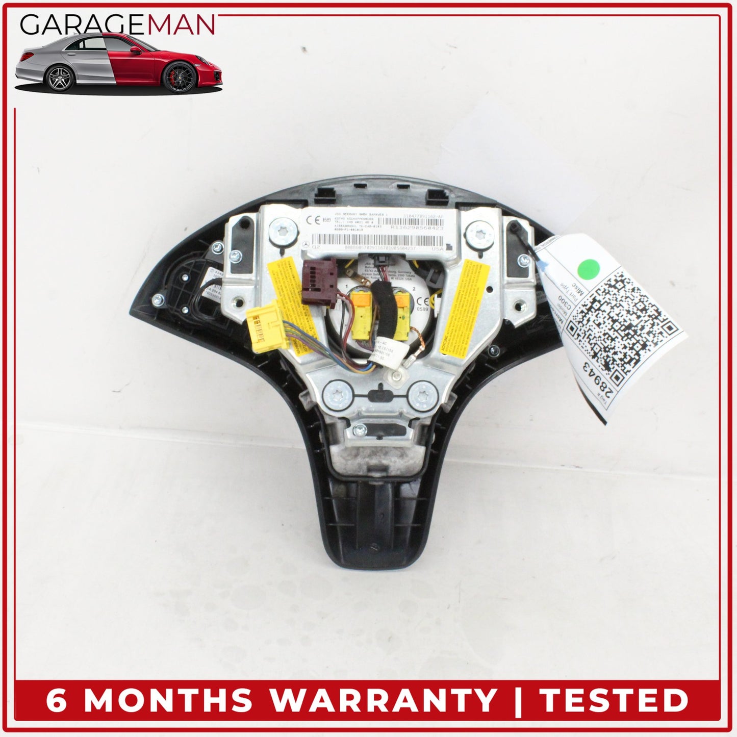 2008-2012 Mercedes W204 C300 GLK350 Driver Steering Wheel Airbag Black OEM