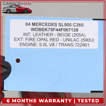 2003-2008 Mercedes R230 SL500 Front Right Side Fender Panel Fire Opal Red OEM