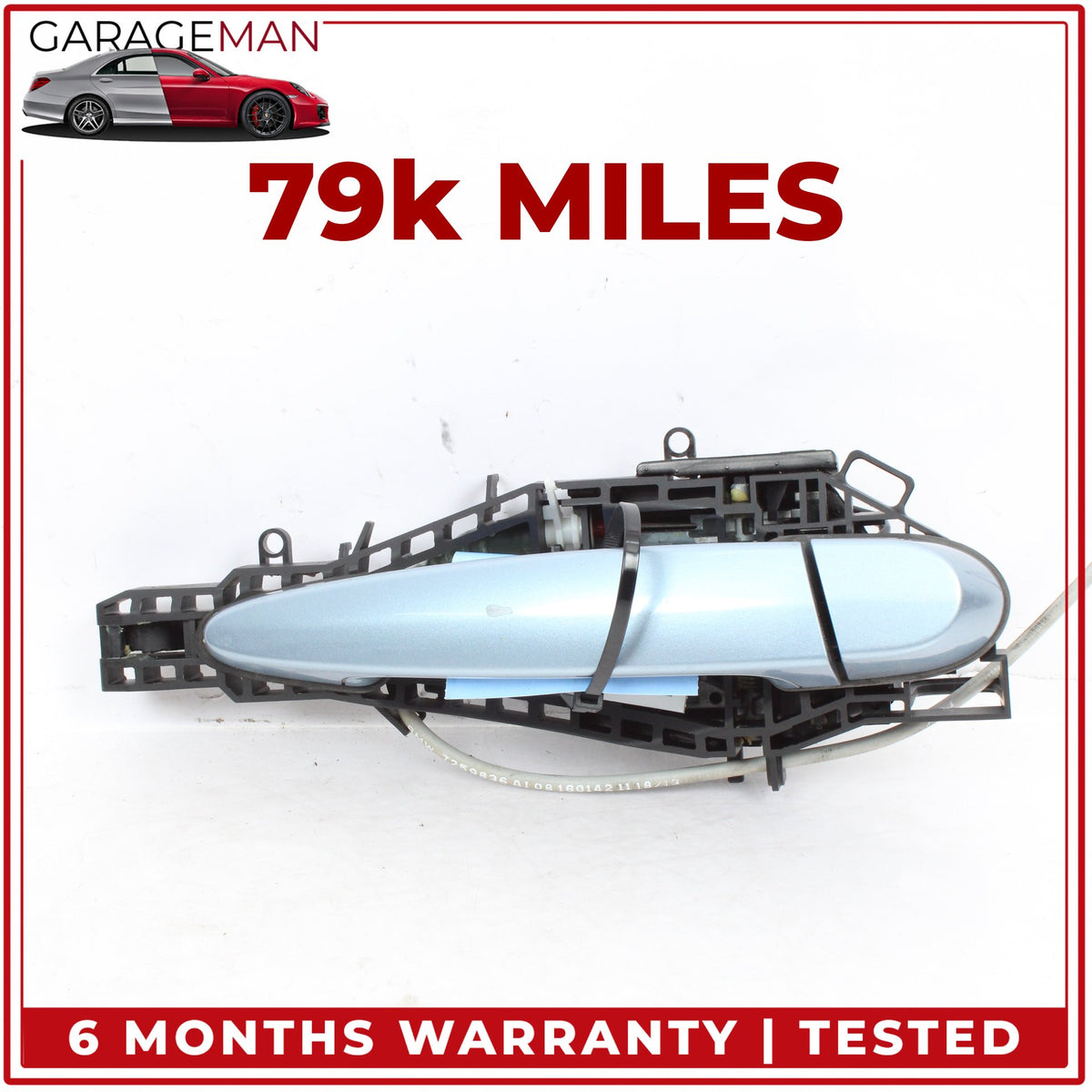 2012-2018 BMW 320i Rear Right Side Exterior Door Handle Liquid Blue Metallic OEM
