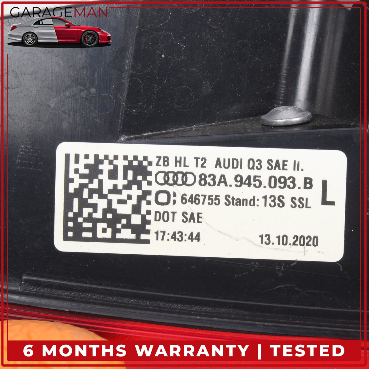 2019-2025 Audi Q3 Rear Left Driver Side LED Inner Tail Light Lamp 83A945093B OEM