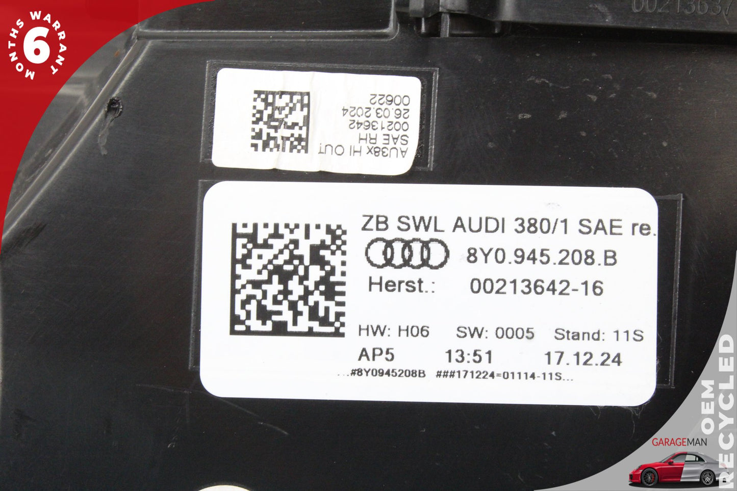 2022-2024 Audi A3 Sedan Rear Right Outer Tail Light 8Y0945208B