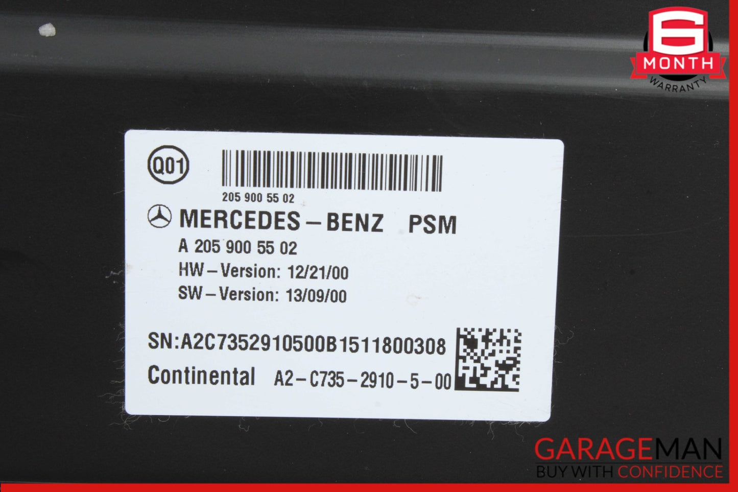2015 Mercedes-Benz C300 CDI Front Right Seat Control Module 2059005502 OEM