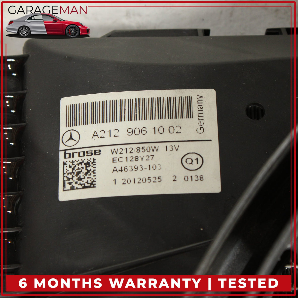 2012-2020 Mercedes C207 E550 Engine Radiator Cooling Fan Motor Assembly OEM