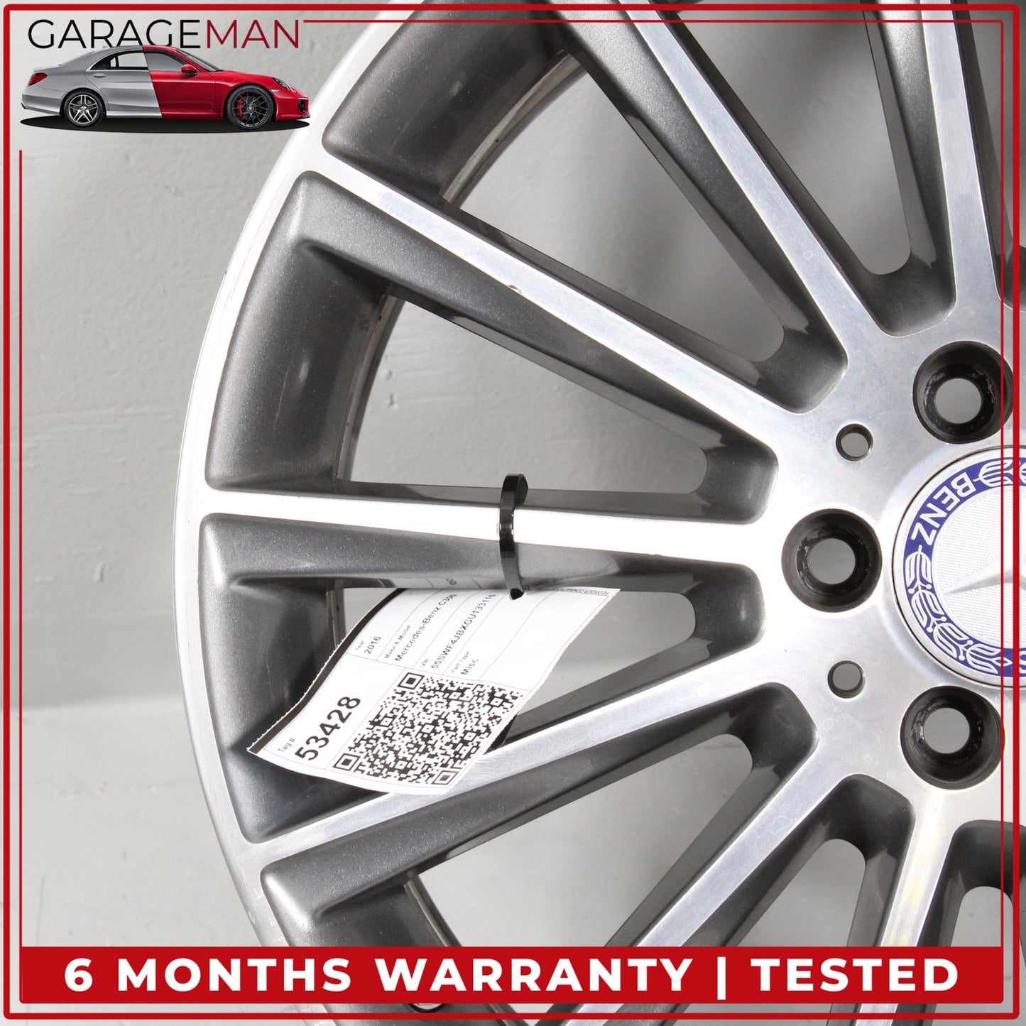 2015-2023 Mercedes W205 C300 Rear Side Wheel Rim 8.5JX19 H2 ET52 2054011400 OEM