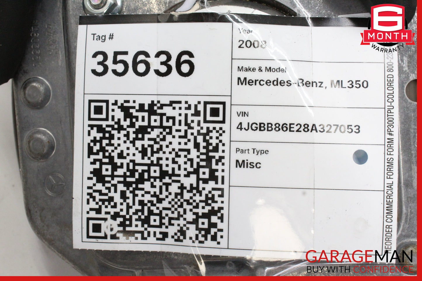2006-2008 Mercedes W164 ML350 Steering Wheel Airbag Brown 1644600098 OEM