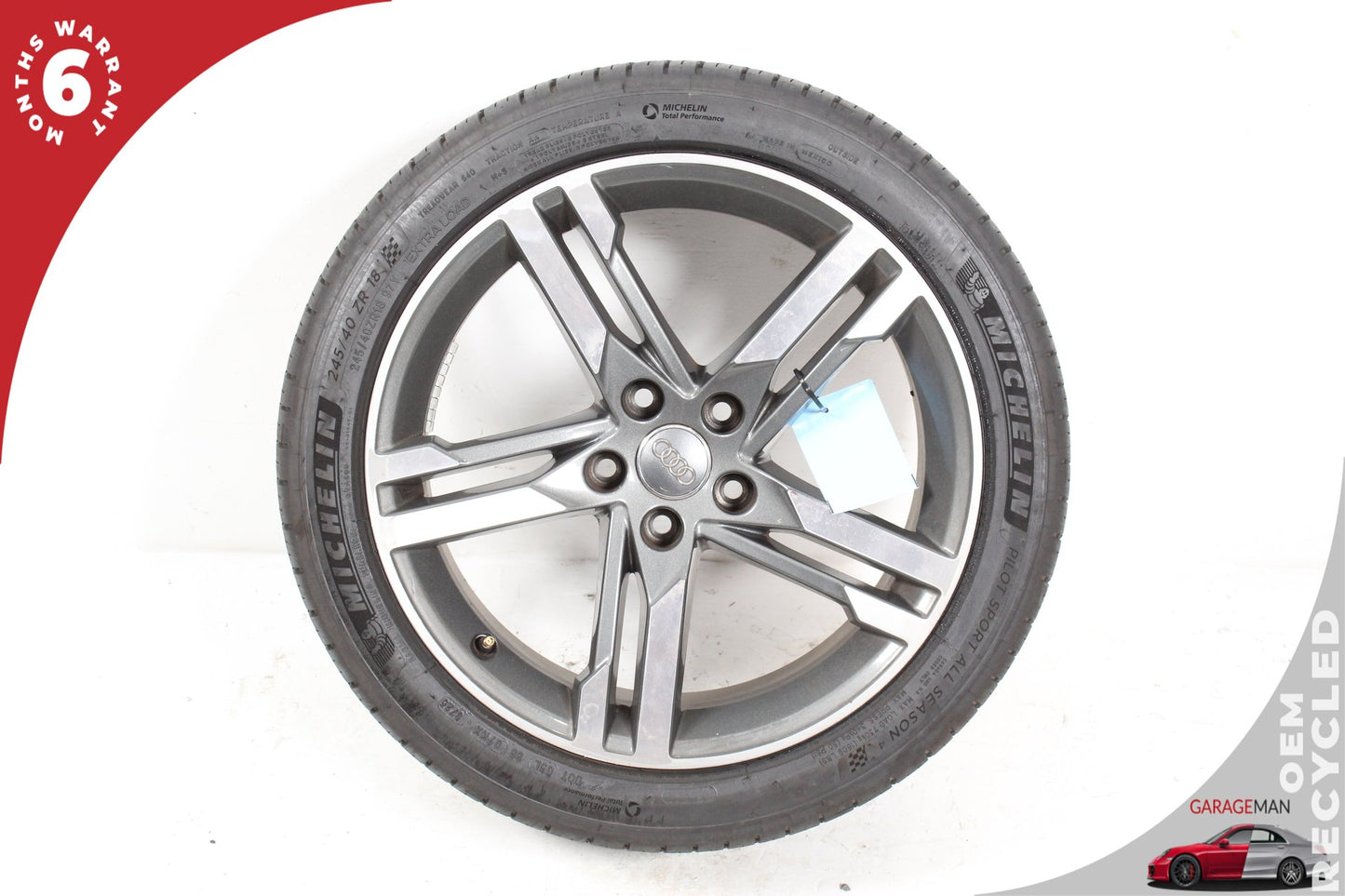 2017-2020 Audi A4 S4 5 Spoke Wheel Rim w/ Michelin Tire 8.0Jx18H2 8W0601025M OEM