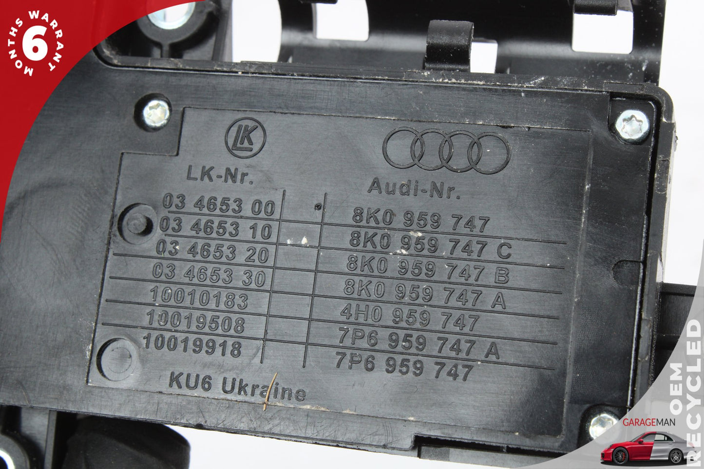 2008-2020 Audi A3 A6 A7 Front Left Side Seat Adjustment Switch 8K0959747 OEM