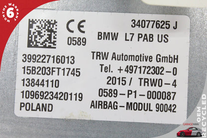 2012-2018 BMW 320i F30 Sedan Front Right Dash Airbag 34077625