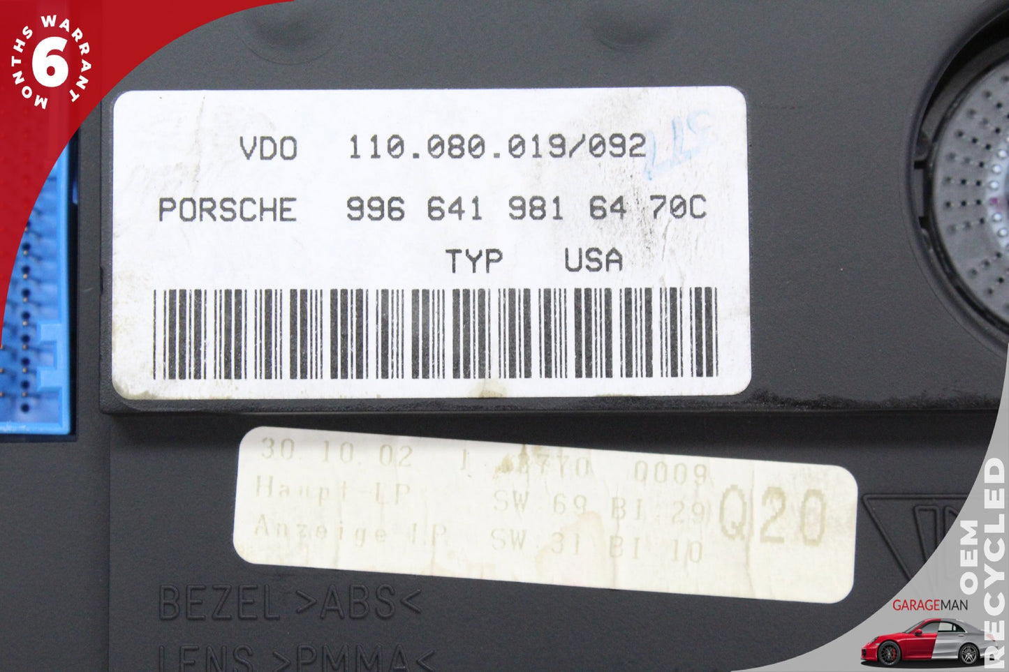 99-05 Porsche 911 996 3.6L Coupe Speedometer Instrument Cluster AT 9966419816470C