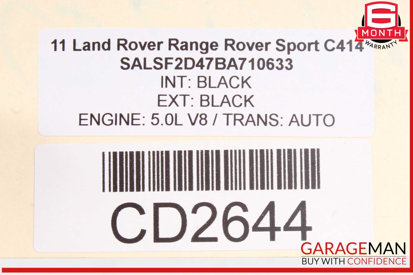 2010-2013 Range Rover Sport Rear Right Door Panel Trim BJ3214D620AC OEM