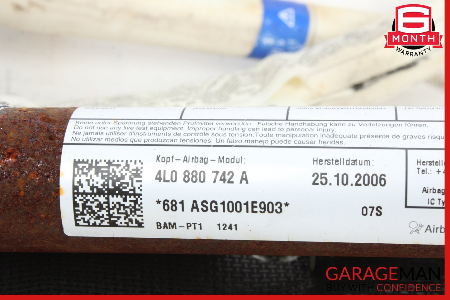 2007-2015 Audi Q7 4L Station Wagon Right Roof Airbag 4L0880742A