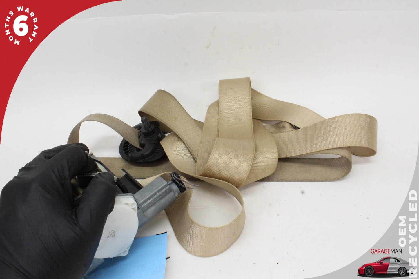 2012-2018 BMW 320i F30 Front Right Passenger Side Seat Belt Beige 7309344 OEM