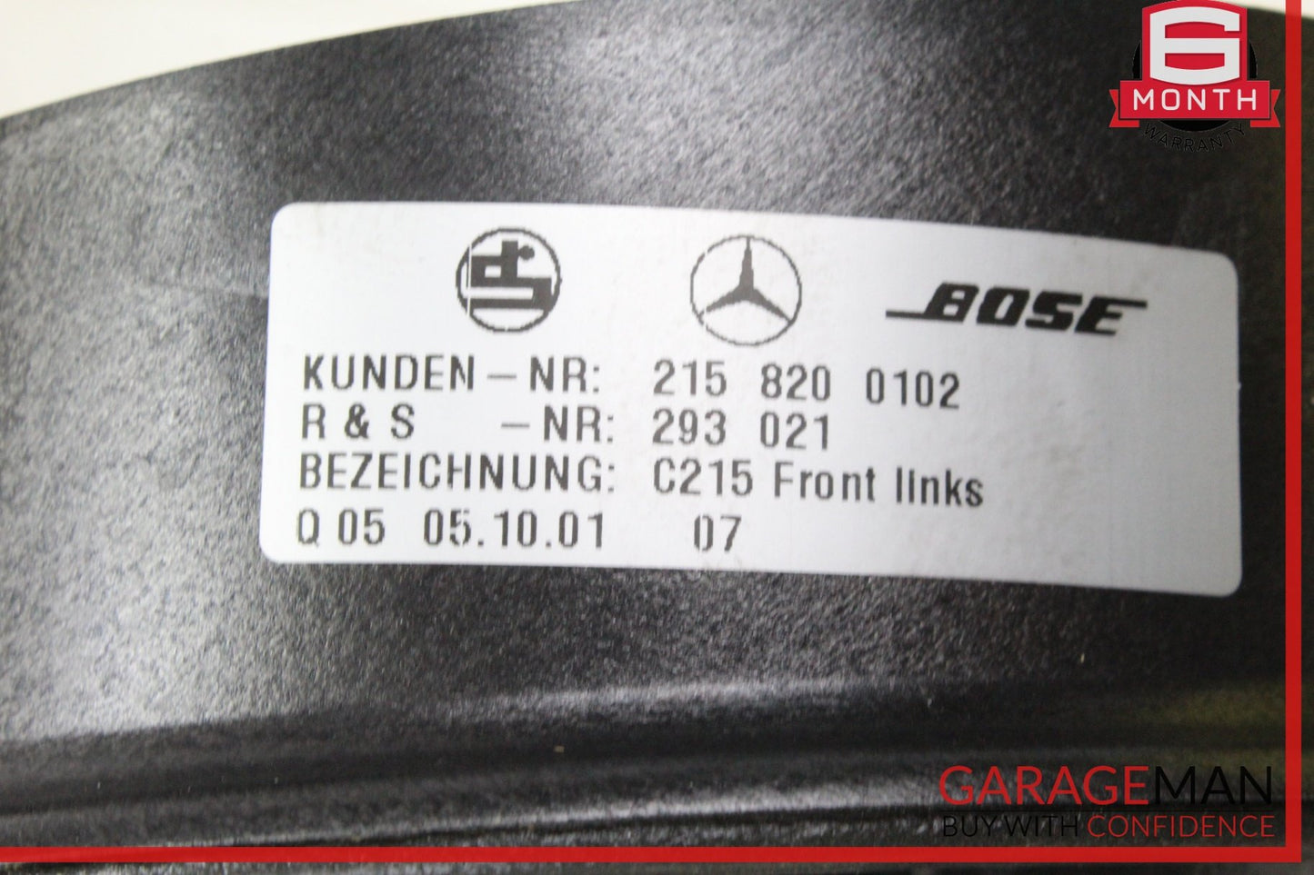 2000-2006 Mercedes CL55 AMG Coupe Front Left Right Door Audio Speaker 2158200102