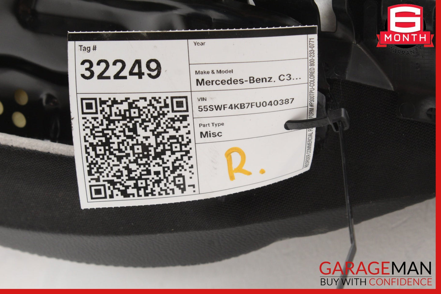 2015-2018 Mercedes-Benz C300 W205 Front Right Lower Bottom Seat Cushion OEM