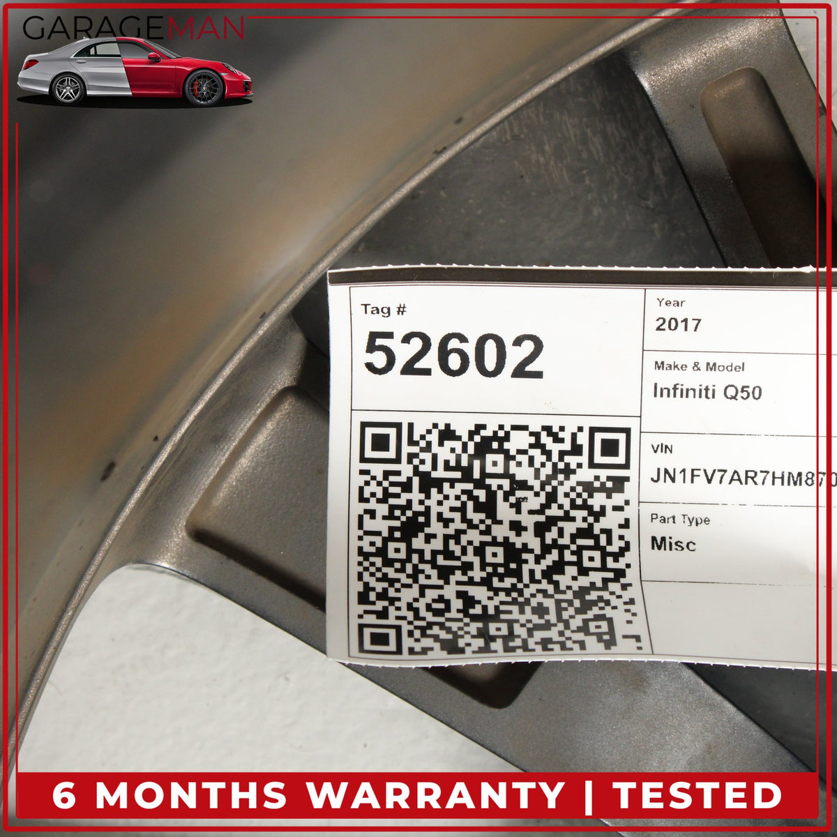 2014-2024 Infiniti Q50 V37 Front or Rear Wheel Rim w/ Tire 9Jx19 D0C004HK9C OEM