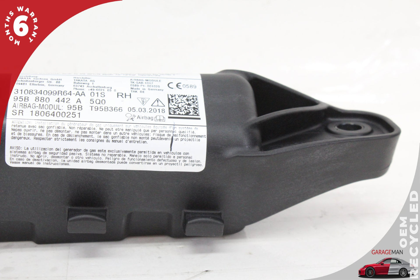 2015-2024 Porsche Macan 95B Rear Right Passenger Side Seat Airbag 95B880442A OEM