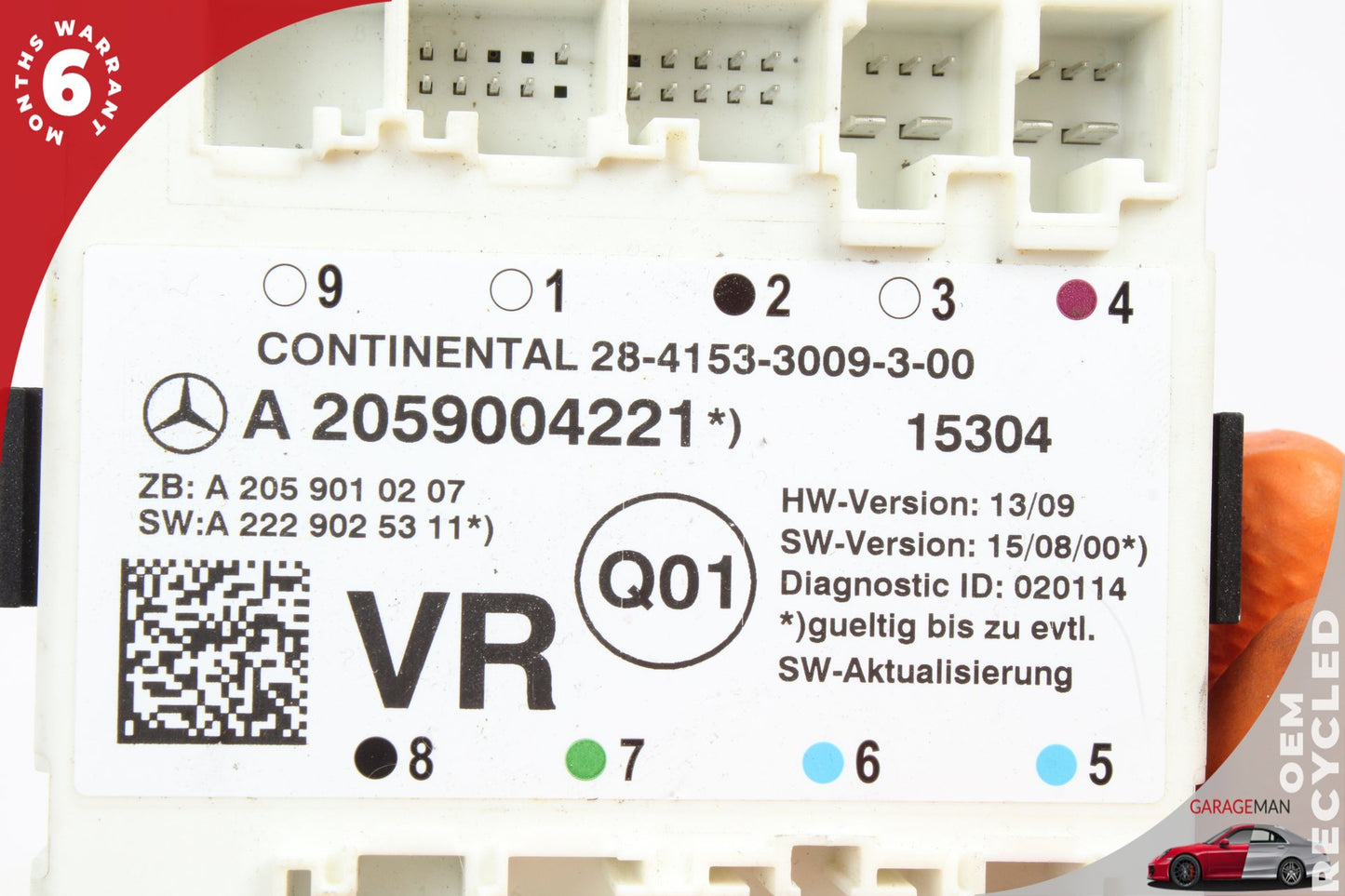 15-20 Mercedes-Benz C300 W205 Right Front Door Control Module 2059004221