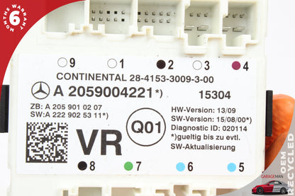 15-20 Mercedes-Benz C300 W205 Right Front Door Control Module 2059004221