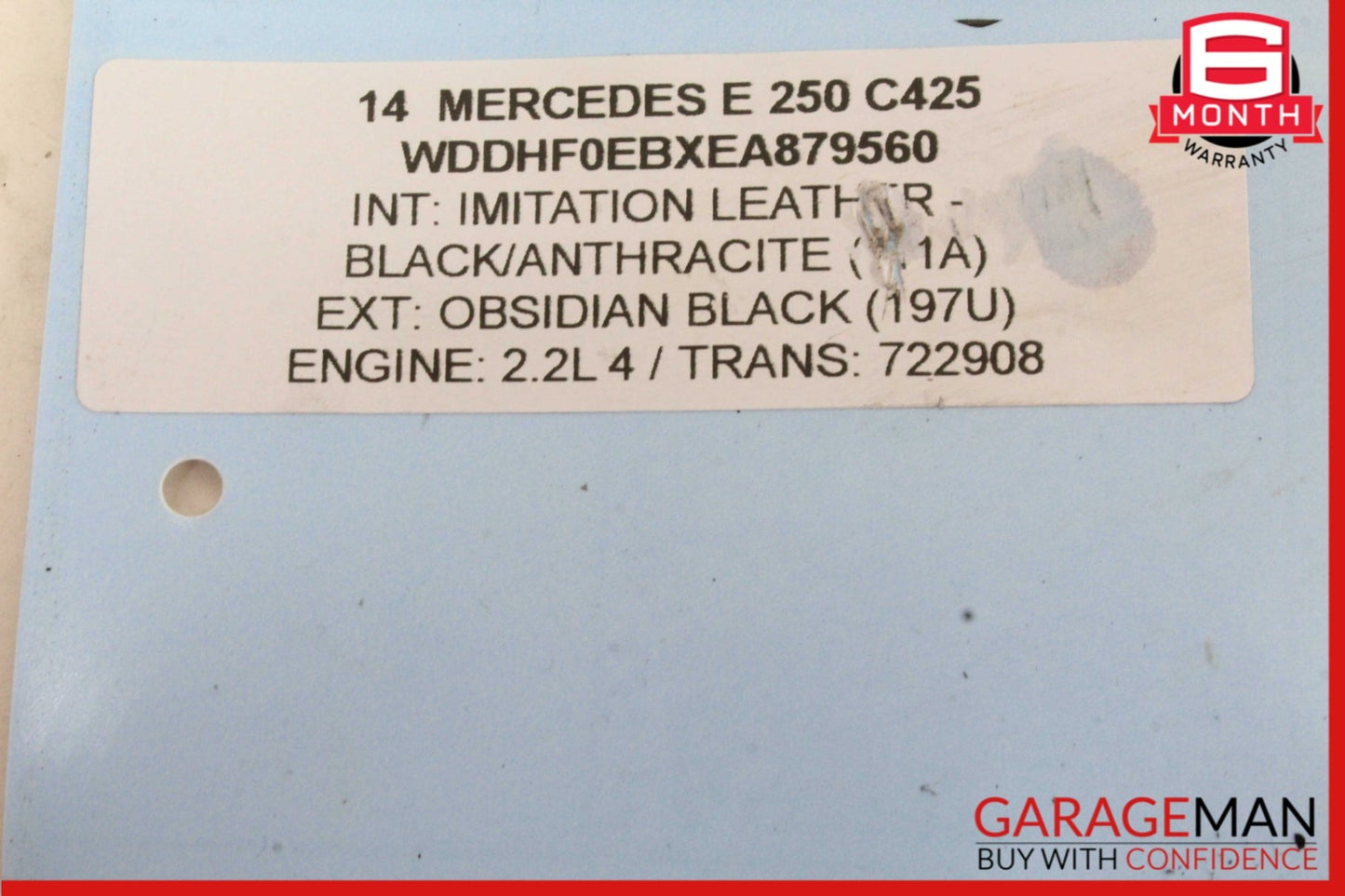 2013-2016 Mercedes-Benz E250 W212 Turbocharger 6510905780