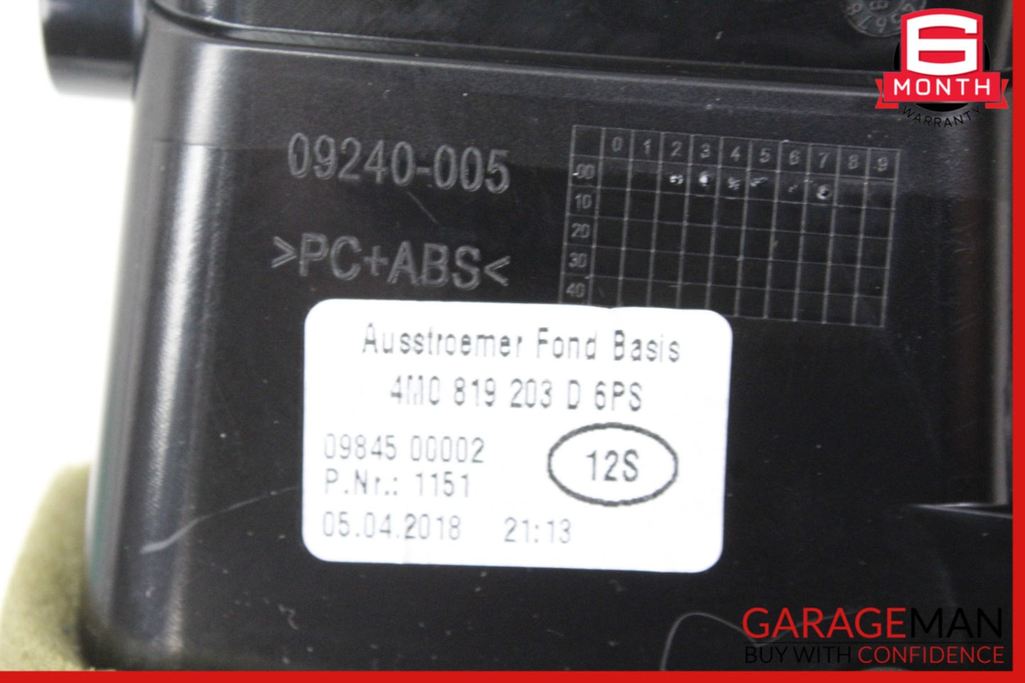 2017-2019 Audi Q7 SUV Rear A/C Climate Control Dual Air Vent 4M0819203 Genuine