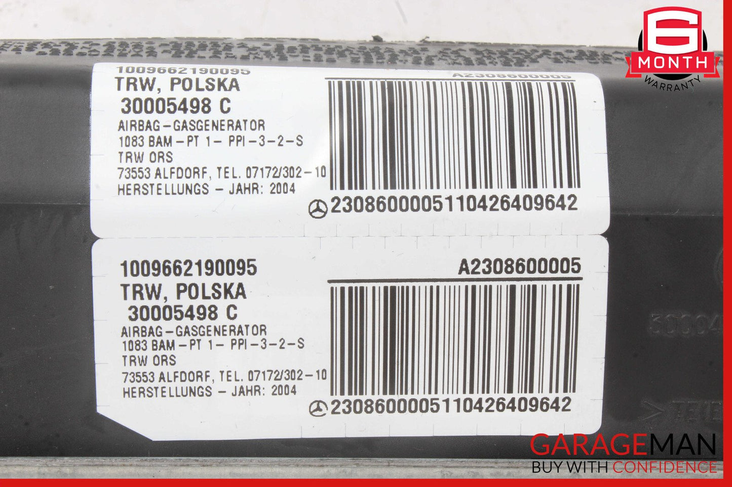 03-12 Mercedes R230 SL500 SL550 SL65 Front Passenger Side Dash Airbag Air Bag