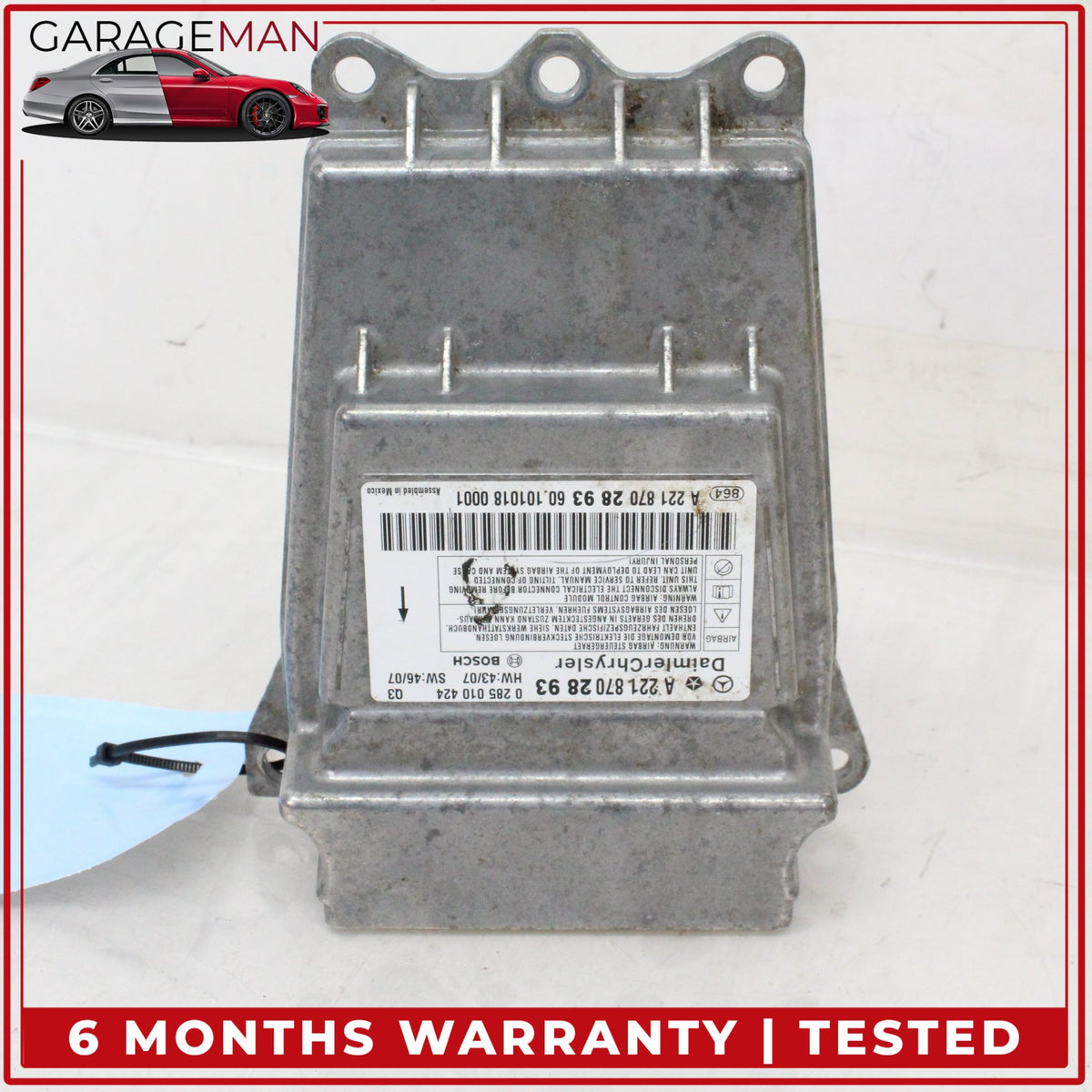 2010-2013 Mercedes W221 S400 Hybrid Airbag Sensor Module Bosch 2218702893 OEM