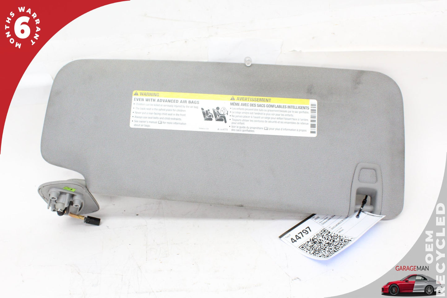 2014-2019 Chevrolet Silverado 1500 Front Left Side Sun Visor Gray 23459655 OEM