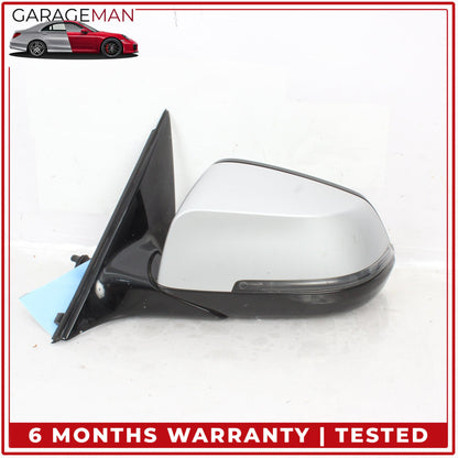 2013-2015 BMW 740i F01 Front Left Side Door Rear View Mirror Silver Mettalic OEM