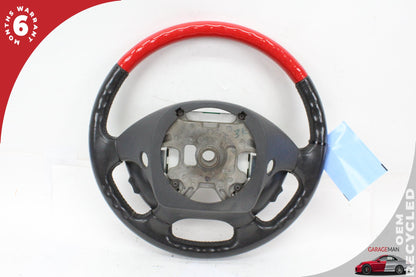 2002-2005 Ford Thunderbird Leather Wrapped Black and Red Steering Wheel OEM