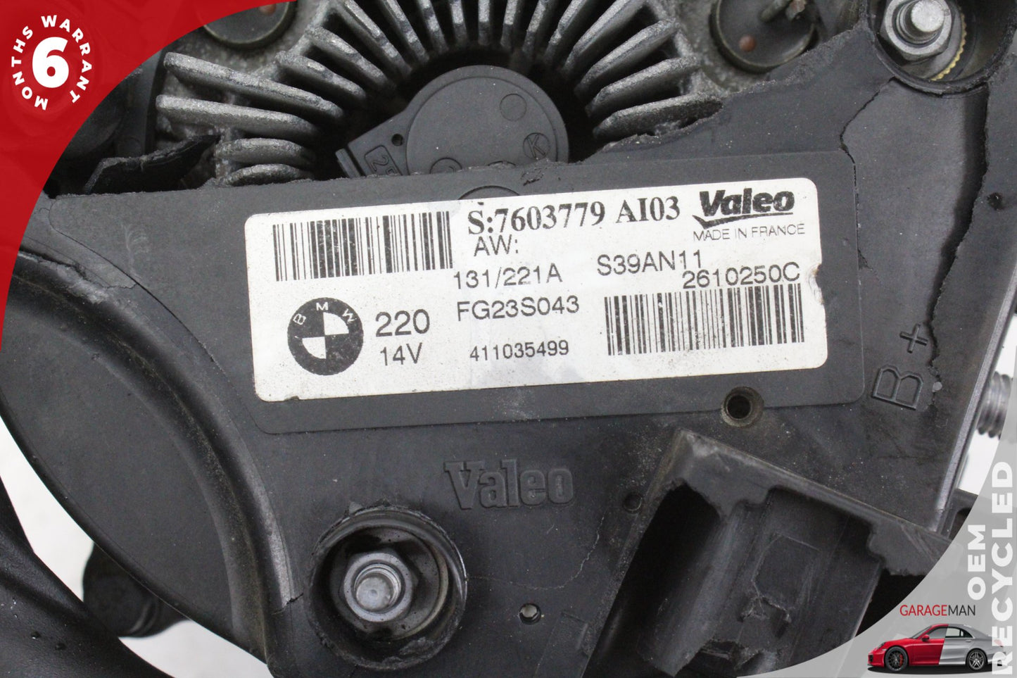 2012-2016 BMW 550i F10 RWD Engine Motor Generator Alternator 7603779