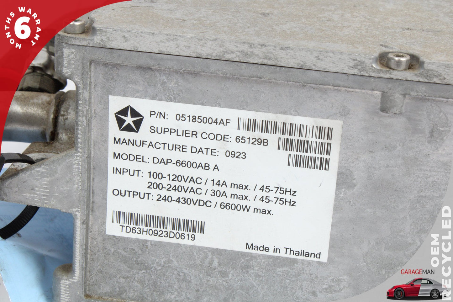 2013-2019 Fiat 500e Electric Traction Battery On-Board Charging Unit 05185004AF
