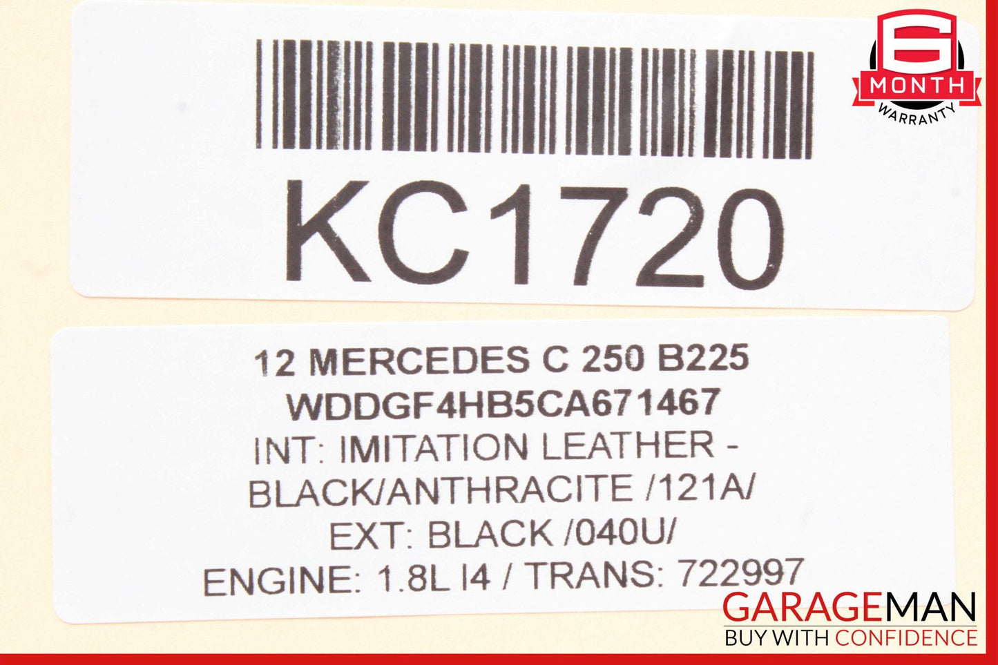 08-15 Mercedes W204 C250 GLK350 Seat Airbag Air Bag SRS Front Right OEM