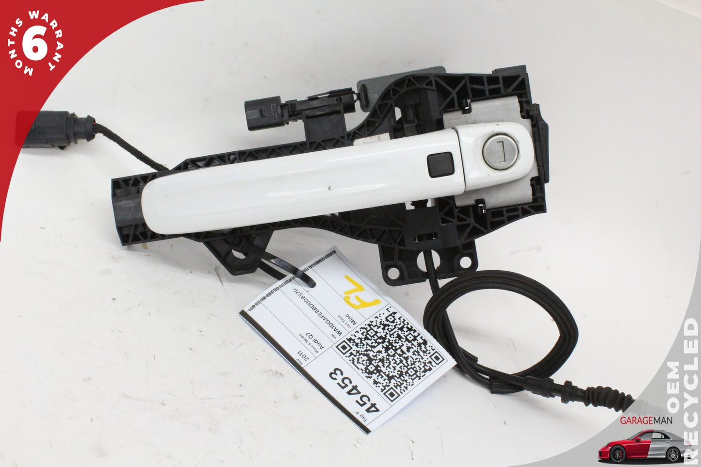 2007-2015 Audi Q7 Front Left Driver Side Exterior Door Handle White Keyless OEM